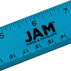 JAM Paper Strong Aluminum Ruler - 12" - Blue Metallic-Size: 12 Inches long / 1 Foot ruler