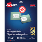 Avery White Rectangle Labels 1-1/2" x 4", for Laser/Inkjet Printer, 350 Pack (5259)-1-1/2" x 4", White
