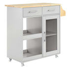 Modway Culinary Kitchen Cart With Spice Rack - Light Grey Natural-Modern Kitchen Cart