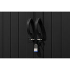 Suncast Modernist Storage Shed - 6' x 5' - Peppercorn/Black-Pad lockable doors keep contents safe and secure, lock not included.