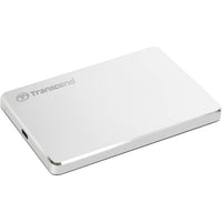 Transcend Storejet 25C3S Portable USB-C External Hard Drive - 2 TB - Silver-USB Type-A & Type-C supported. Made to adapt.