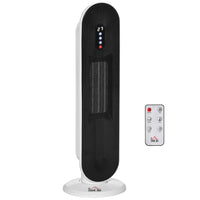 HOMCOM 1500 W/1000 W Ceramic Tower Heater with 45 Degree Oscillation-Modern freestanding heater with compact design fits living room, bedroom, office using 