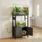 PawHut 5-10 Gallon Fish Tank Stand Aquarium Stand with Power Outlets-Combines an open shelf with a cabinet for neatly storing aquarium supplies
