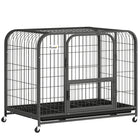 PawHut Heavy Duty Large Dog Cage with Wheels-Heavy-duty square steel frame prevents chewing and escapes for total peace of mind

