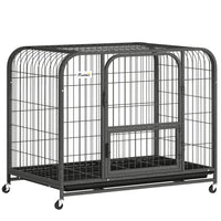 PawHut Heavy Duty Large Dog Cage with Wheels-Heavy-duty square steel frame prevents chewing and escapes for total peace of mind
