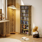 HOMCOM 8-Tier Media Storage Cabinet - Rustic Brown-Multi-purpose storage beyond media organization
