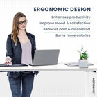 MotionGrey Ergo2 XL Adjustable Left L-Shaped Standing Desk with Memory Settings - 63" x 24" - White Top - White Frame-8