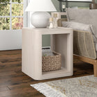 Hudson&Canal Kellan 20"W Square Side Table - Alder White-Clean with a soft, dry cloth and no harsh chemicals or abrasive cleaning materials