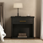 Manhattan Comfort Clifford Traditional 1-Drawer Nightstand - Black-Smooth-Glide Drawer: Features easy-glide, non-ball-bearing tracks for everyday convenience
