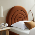 Modway Solana Arched Performance Velvet Twin Platform Bed - Rust-Arch-Shaped Headboard