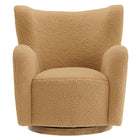 Modway Montrose Wingback Sherpa Swivel Accent Chair - Camel Walnut-7