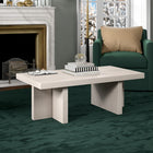 Hudson&Canal Dimitra 44"W Rectangular Coffee Table - Alder White-Finished in wood-look alder white