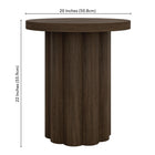 Hudson&Canal Olie Round Fluted Side Table - 20" W - Brown Oak-Features easy assembly
