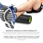 PurAthletics Smooth Textured Surface Roller - Black-Compact and portable