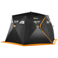 Outsunny 4 Person Ice Fishing Shelter - Pop-Up Ice Fishing Tent - Black-Warm interior with temperature protection down to -22℉/-30℃
