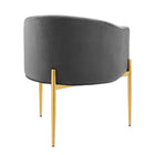 Modway Savour Tufted Performance Velvet Accent Chair - Grey-Assembly Required