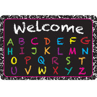 Ashley Productions The Original Fun Mat Welcome Mat - 15.5" x 23.5" - Chalk Alphabet Welcome-Measurement & Design: The Chalk Alphabet Welcome Mat measures 15.5" x 23.5".