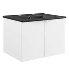 Modway Maybelle 24" Wall-Mount Bathroom Vanity - White/Black-Assembly Required