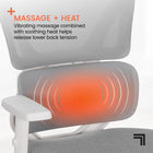 Sharper Image S-800 Ergonomic Mesh Swivel Executive Massage Chair - Light Grey-Adjustable headrest and height lever