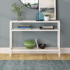 Hudson&Canal Sivil 42"W Console Table - White-Hand crafted white finish is applied to the steel frame