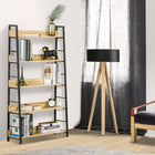 HOMCOM Modern Bookshelf Storage with 5-Tier Wide Shelving - Oak-Books, magazines, framed photos and some daily essentials can be organized on shelf 