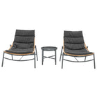 Manhattan Comfort Sunset Modern 3-Piece Patio Conversation Set - Grey-Modern 3-Piece Patio Conversation Set with 2 Chairs and 1 End Table