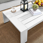 Modway Tahoe Outdoor Patio Powder-Coated Aluminum Coffee Table - White-Non-Marking Foot Glides