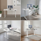 ShoppingAll Dual Motor Height Adjustable Electric Standing Desk Frame - White-8