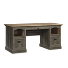 Sauder Sonnet Springs Executive Desk - Pebble Pine-Pencil drawer features metal runners and safety stops for smooth and secure operation
