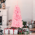 HOMCOM 4' Artificial Christmas Tree with Auto Open - Pink-Realistic plastic branches give a full and lush look to the tree 
