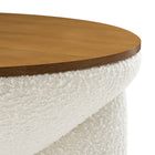 Modway Tridome Round Boucle Upholstered Storage Coffee Table - Natural Ivory-8