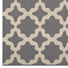 Modway Cerelia Moroccan Trellis Indoor/Outdoor Area Rug - 8 ft W x 10 ft L - Grey/Beige-100% Soft Polypropylene