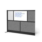 Luxor Modular Wall Extension with Whiteboard - 70" W x 48" H - Segmented Black Frame, Frosted Acrylic, Cool Grey PET-Creates semi permanent privacy in shared spaces