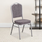 Flash Furniture HERCULES Series Crown Back Stacking Banquet Chairs with Herrwithgbone Fabric & Silver Frame - 4 Pack-2.5" Thick Seat Cushion