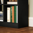 HOMCOM Tall Bookshelf with Drawer - Black-Weight Capacity: 22 lb/10 kg (each tier), 11 lb/5 kg (drawer), 220 lb/100 kg (total)