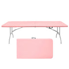 Homy Casa 8 ft Portable Folding Table Indoor & Outdoor for Camping - Pink-The 8 ft size offers extra space for group events