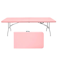 Homy Casa 8 ft Portable Folding Table Indoor & Outdoor for Camping - Pink-The 8 ft size offers extra space for group events