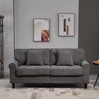 HOMCOM Modern 3-Seater Corduroy Sofa Couch with Rolled Armrests - Light Grey-Great for living room, college dorm, home office, and more   