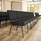 Flash Furniture HERCULES Series 21"W Church Chair with Book Rack & Silver Vein Frame - Dark Grey Fabric-800 lb. Weight Capacity