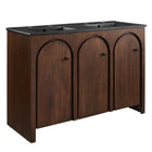 Modway Appia 48" Double Sink Bathroom Vanity - Walnut/Black-Soft-Close Hinges