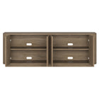 Hudson&Canal Canton TV Stand for TV's up to 75" - Antiqued Grey Oak-Clean with a soft, dry cloth and no harsh chemicals or abrasive cleaning materials