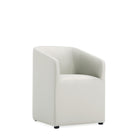 Manhattan Comfort Anna Round 23.23" Modern Faux Leather Upholstered Dining Armchair - Stone Grey - Set of 2-Seat Height: 19.69