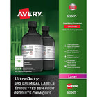 Avery UltraDuty White GHS Chemical Labels, 2" x 4", 500 Pack, (60505)-Permanent, Rectangular label