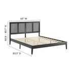 Modway Sirocco Rattan and Wood Queen Platform Bed - Black-10