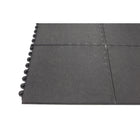 Edgewood Value Flex Solid Top Light Duty Interlocking Anti-Fatigue Mat - 3' W x 3' L x 9/16" D - Black - 25 Pack-Textured solid top
