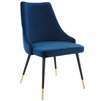 Modway Adorn Tufted Performance Velvet Dining Side Chair - Navy-Vintage Modern Accent Dining Chair