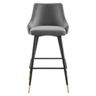 Modway Adorn Performance Velvet Bar Stool - Gray-Comes Fully Assembled