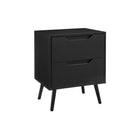 Monarch Specialties 24" 2-Drawer Laminate Accent Table - Black-2 spacious storage drawers with handles, this side table helps keep essentials organized and your space clutter-free, all while maintaining an elegant appearance