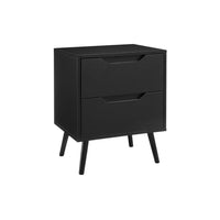 Monarch Specialties 24" 2-Drawer Laminate Accent Table - Black-2 spacious storage drawers with handles, this side table helps keep essentials organized and your space clutter-free, all while maintaining an elegant appearance