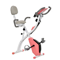 Soozier 3 in 1 Folding Exercise Bike w/ 8-Level Magnetic Resistance - Pink-Caters to your body shaping needs, bodybuilding and fitness, waist training, hips, legs and arms 